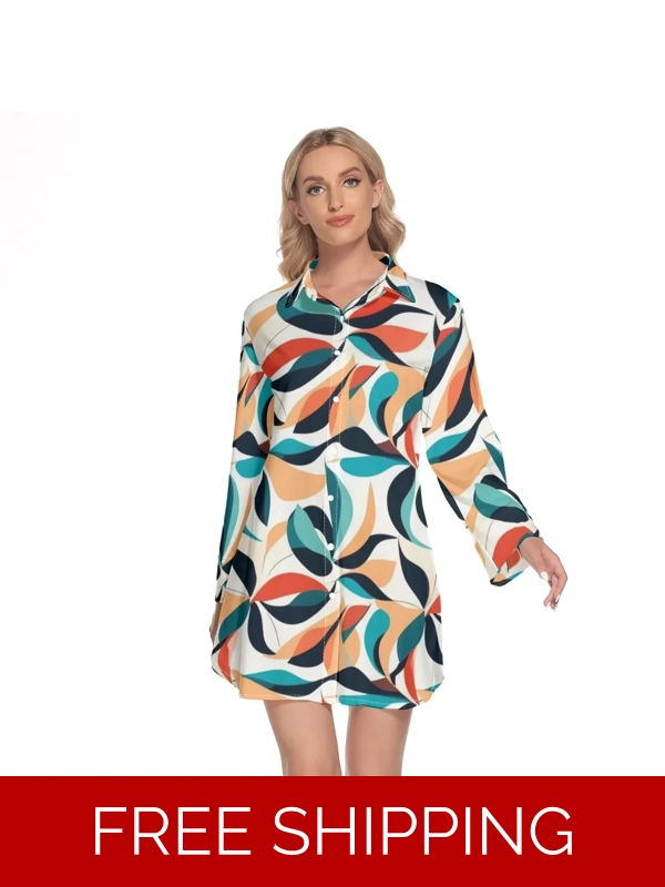 Motiff Shop Lapel Shirt Dress